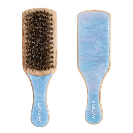 Emi Jay Mini Boar Bristle Brush in Blue Sugar