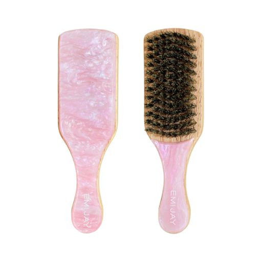 Emi Jay Mini Boar Bristle Brush in Pink Sugar