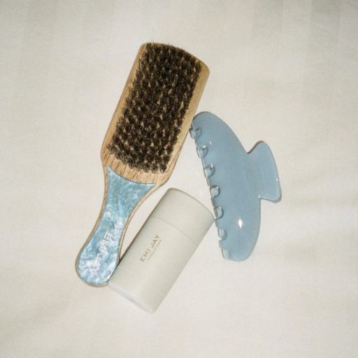 Emi Jay Mini Boar Bristle Brush in Blue Sugar