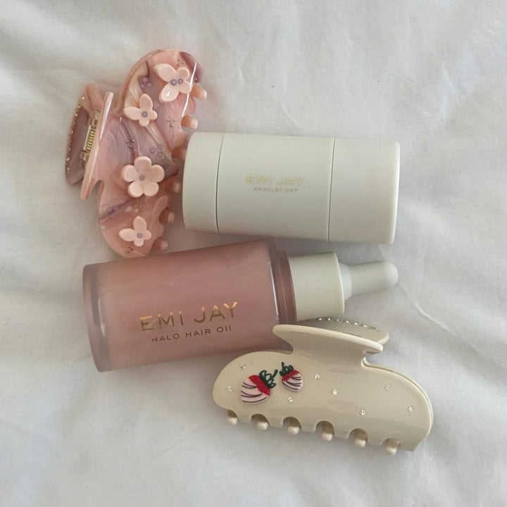 Emi Jay Sweetheart Claw Clip in Pink Chantilly Angel Food