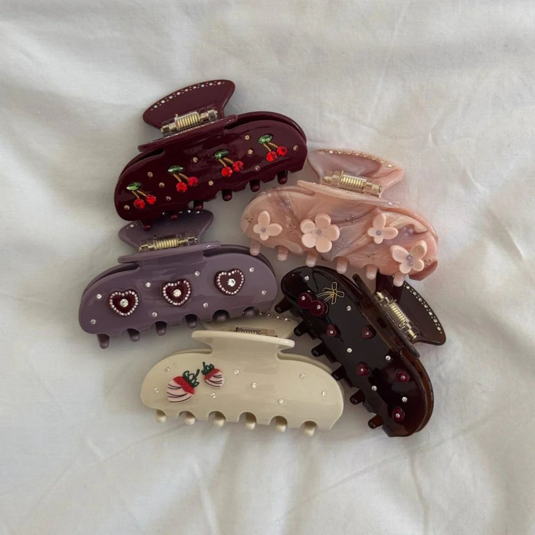 Emi Jay Sweetheart Claw Clip in Three Little Wishes