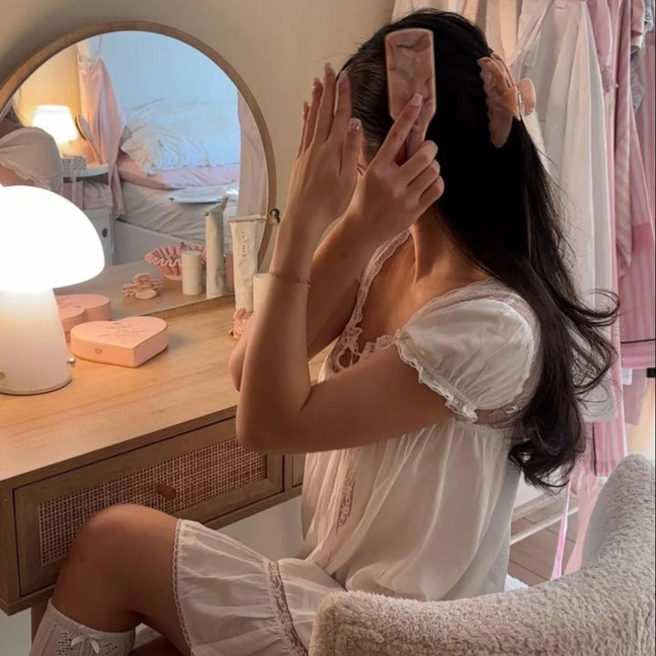 Emi Jay Mini Boar Bristle Brush in Pink Chantilly