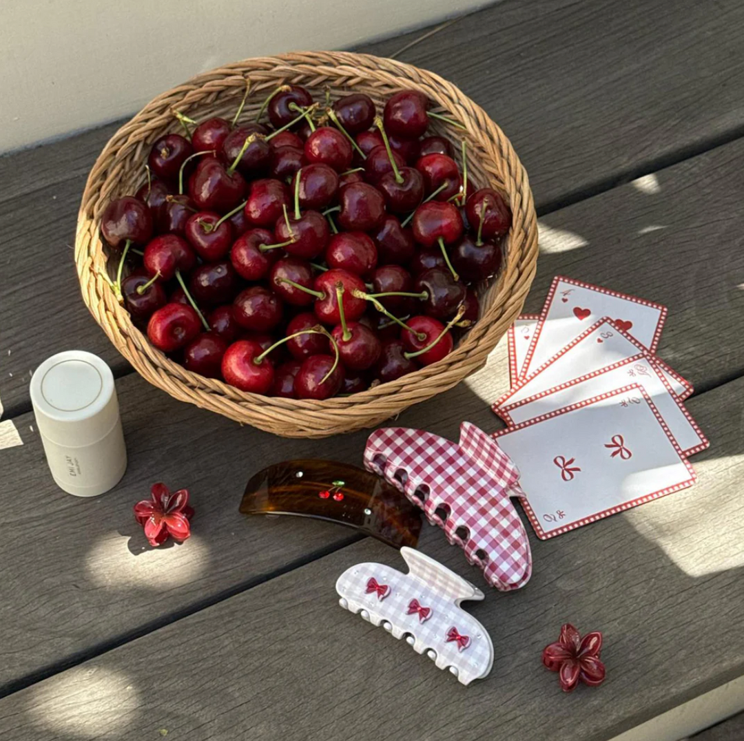 Big Effing Clip in Cherry Gingham