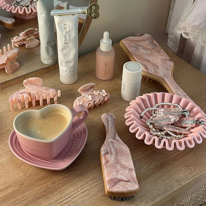 Emi Jay Bamboo Paddle Brush in Pink Chantilly