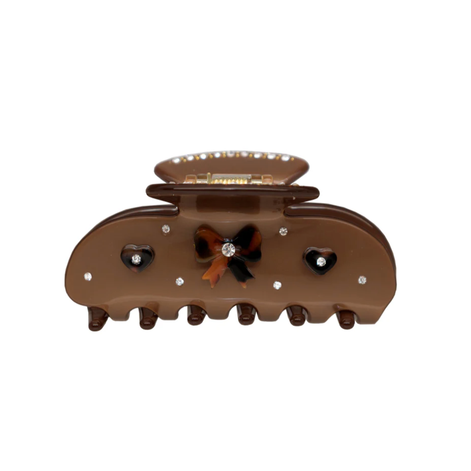 Emi Jay Sweetheart Claw Clip in Cocoa Cashmere