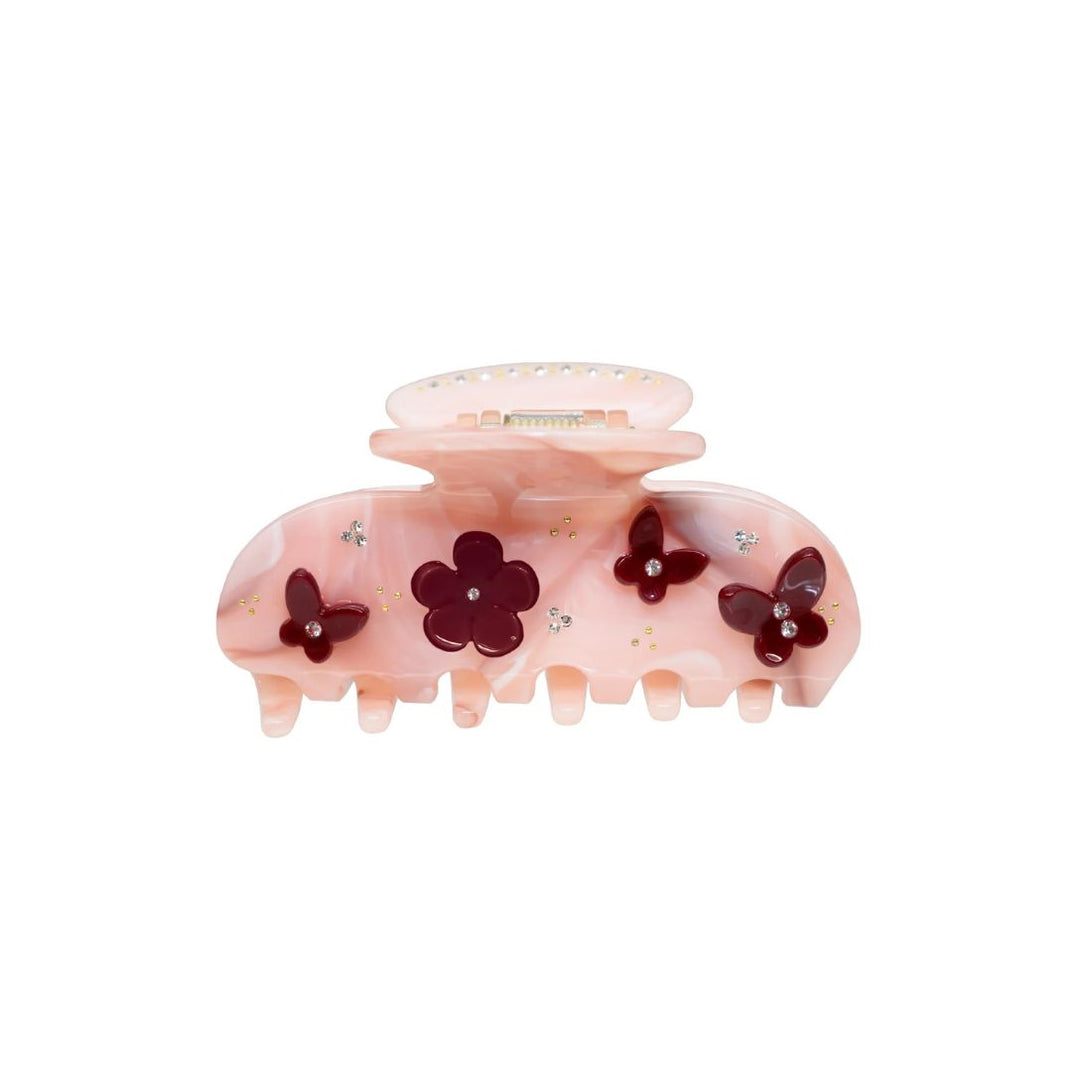 Emi Jay Sweetheart Claw Clip in Bordeaux Chantilly Angel Food